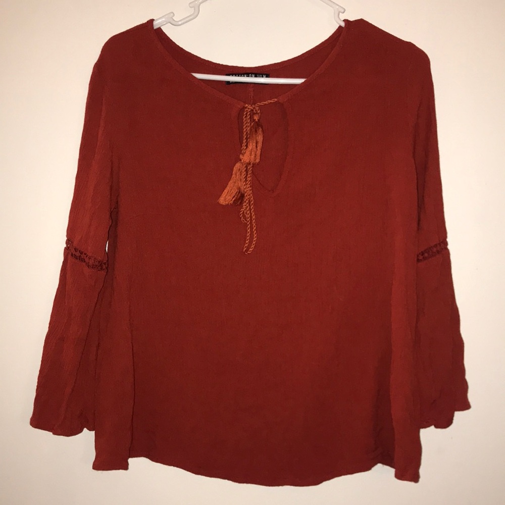 Cotton On Boho Gauze Bell Sleeve Peasant Blouse